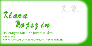 klara mojszin business card